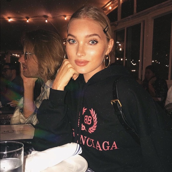 Balenciaga Tops - Balenciaga BB Pink Logo Black Hoodie Sweatshirt
